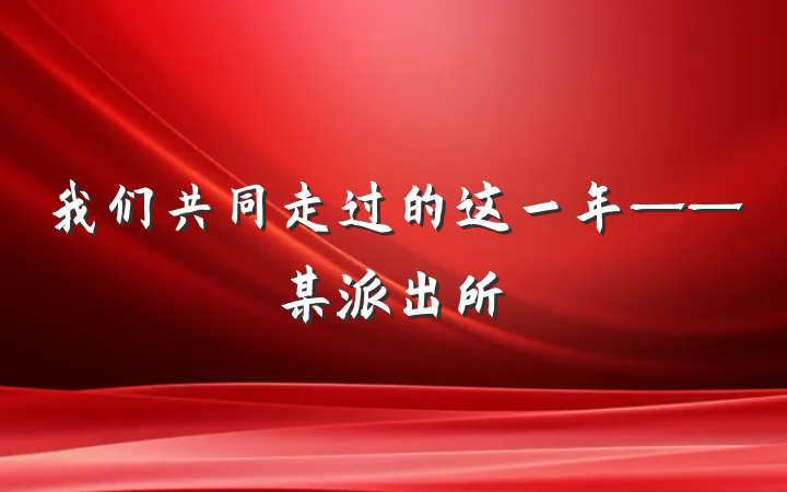 我们共同走过的这一年——某派出所
