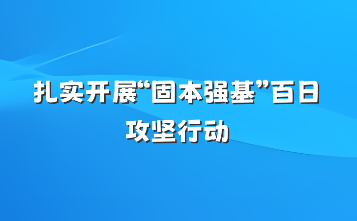 扎实开展“固本强基”百日攻坚行动