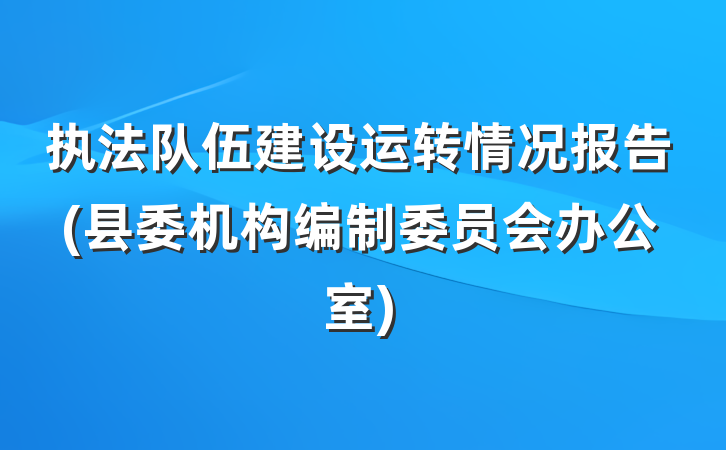 执法队伍建设运转情况报告(县委机构编制委员会办公室)