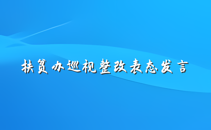 扶贫办巡视整改表态发言