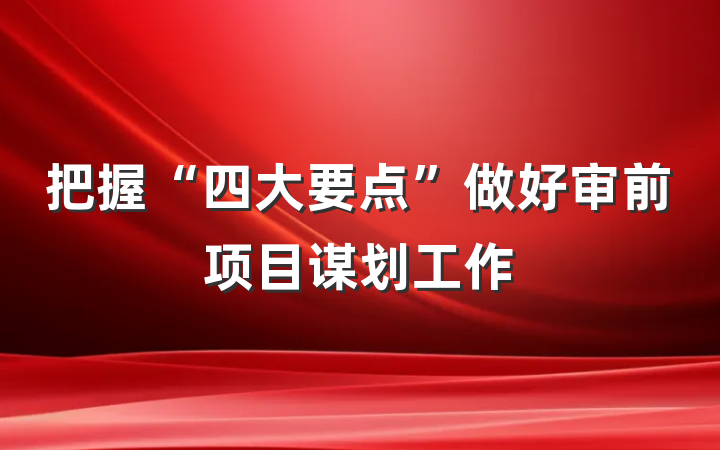把握“四大要点”做好审前项目谋划工作