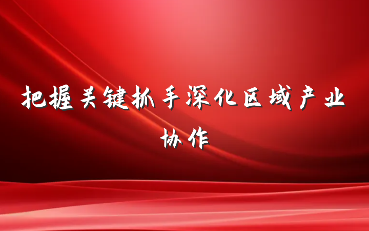 把握关键抓手深化区域产业协作