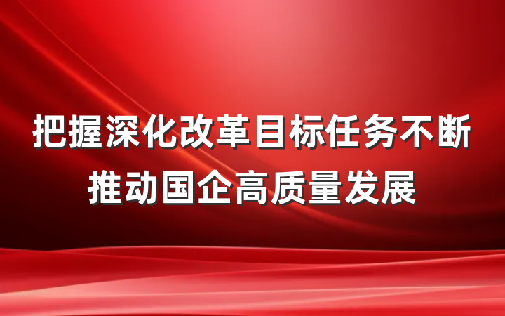 把握深化改革目标任务不断推动国企高质量发展