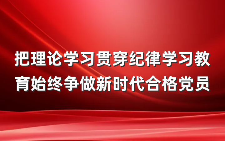 把理论学习贯穿纪律学习教育始终争做新时代合格党员