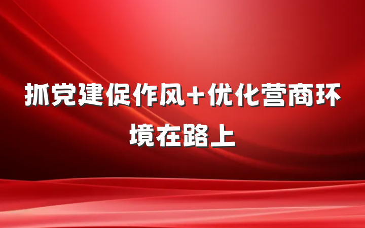 抓党建促作风 优化营商环境在路上