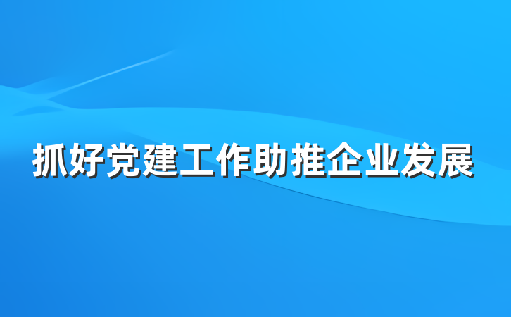 抓好党建工作助推企业发展