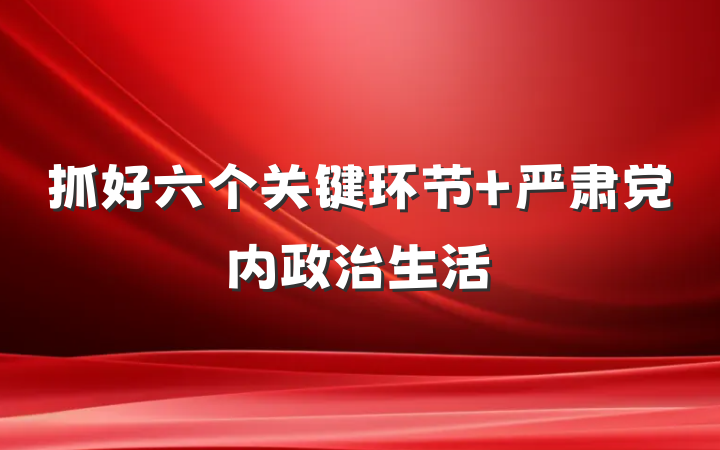 抓好六个关键环节 严肃党内政治生活