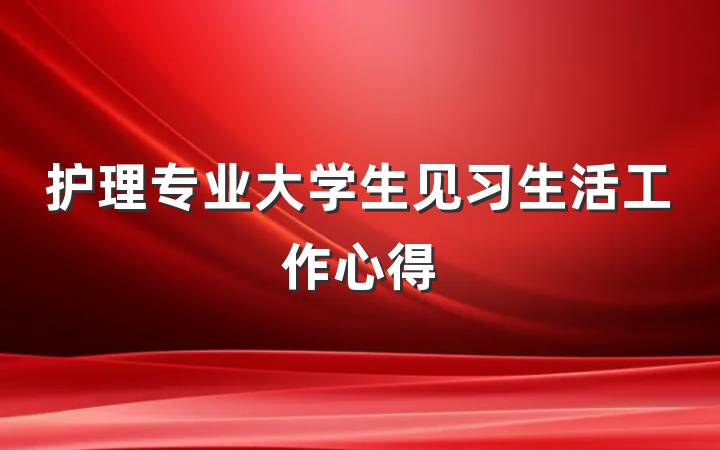 护理专业大学生见习生活工作心得
