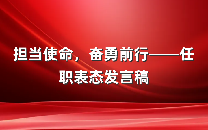 担当使命，奋勇前行——任职表态发言稿