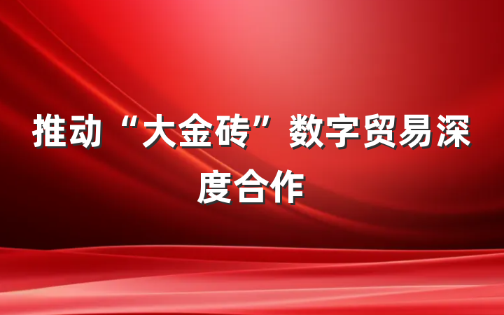 推动“大金砖”数字贸易深度合作