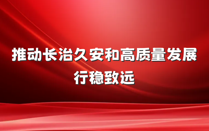 推动长治久安和高质量发展行稳致远