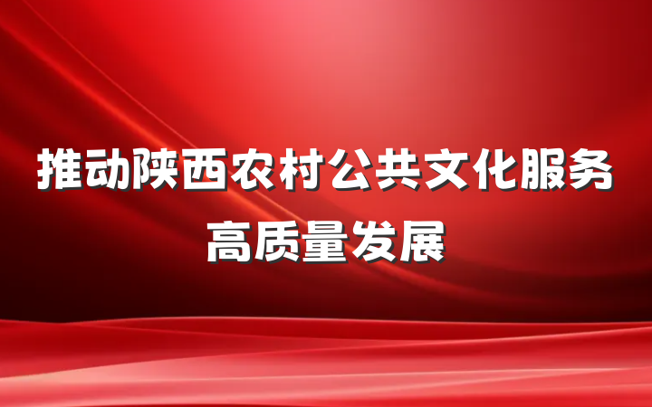 推动陕西农村公共文化服务高质量发展