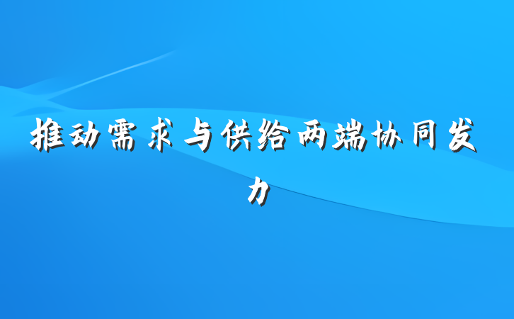 推动需求与供给两端协同发力