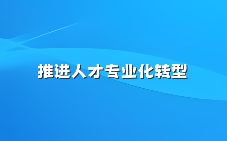 推进人才专业化转型