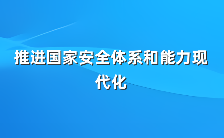 推进国家安全体系和能力现代化