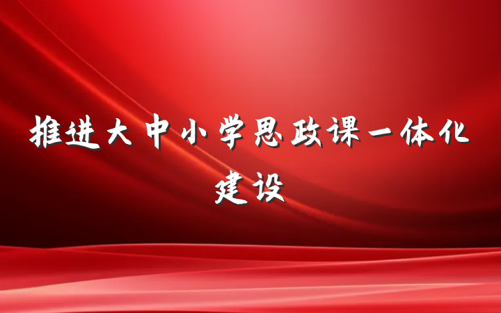 推进大中小学思政课一体化建设
