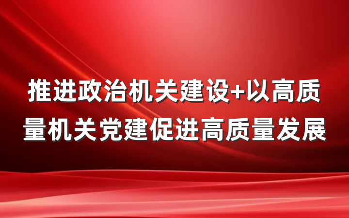 推进政治机关建设 以高质量机关党建促进高质量发展