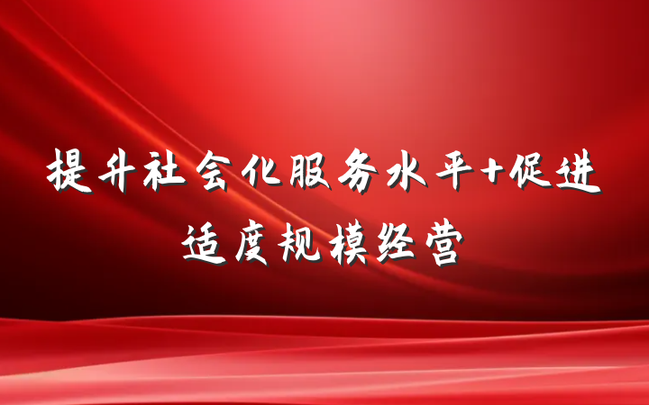 提升社会化服务水平 促进适度规模经营