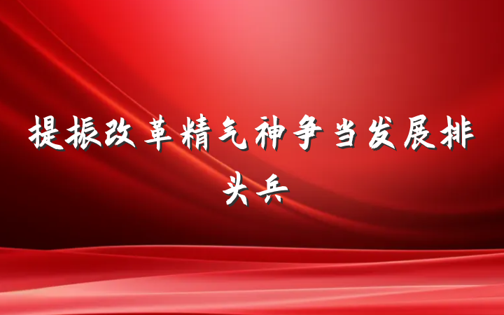提振改革精气神争当发展排头兵