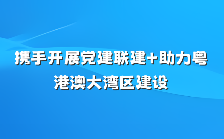 携手开展党建联建 助力粤港澳大湾区建设