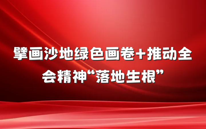 擘画沙地绿色画卷 推动全会精神“落地生根”