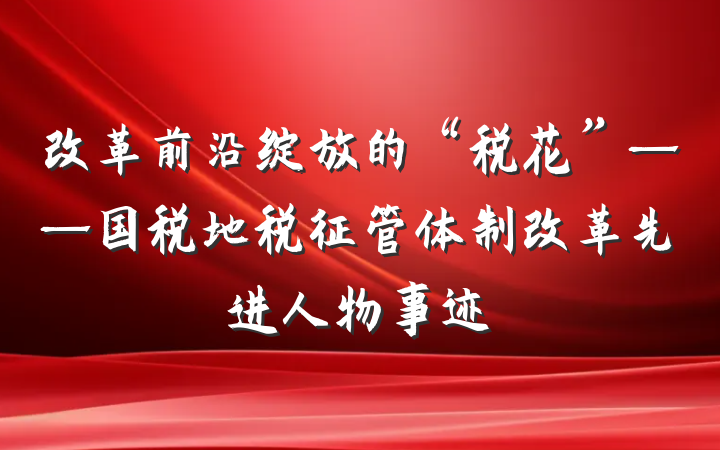 改革前沿绽放的“税花”——国税地税征管体制改革先进人物事迹