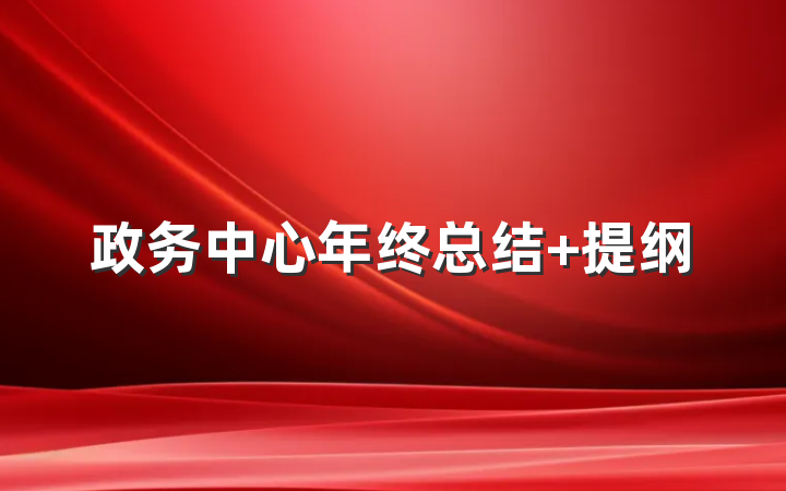 政务中心年终总结 提纲