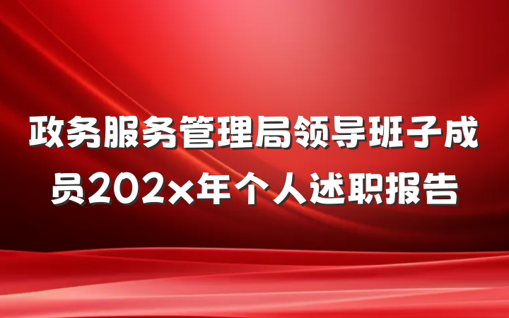 政务服务管理局领导班子成员202x年个人述职报告
