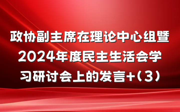 政协副主席在理论中心组暨2024年度民主生活会学习研讨会上的发言 (3)