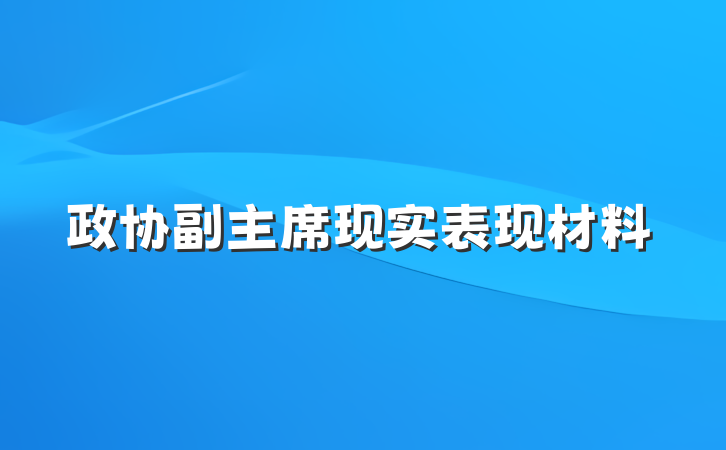 政协副主席现实表现材料