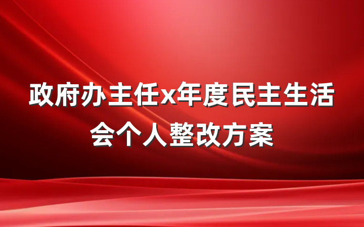 政府办主任x年度民主生活会个人整改方案