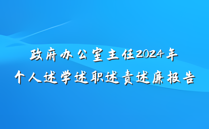 政府办公室主任2024年个人述学述职述责述廉报告