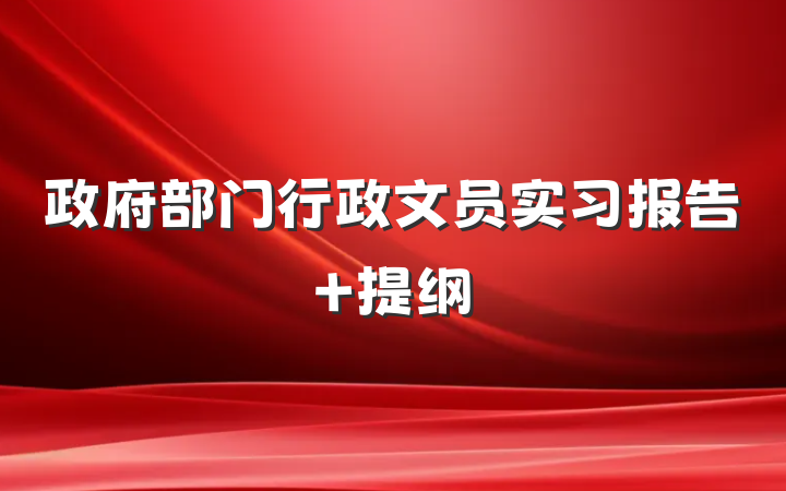 政府部门行政文员实习报告 提纲