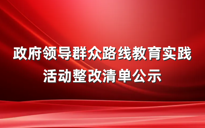 政府领导群众路线教育实践活动整改清单公示