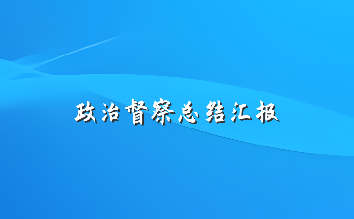 政治督察总结汇报