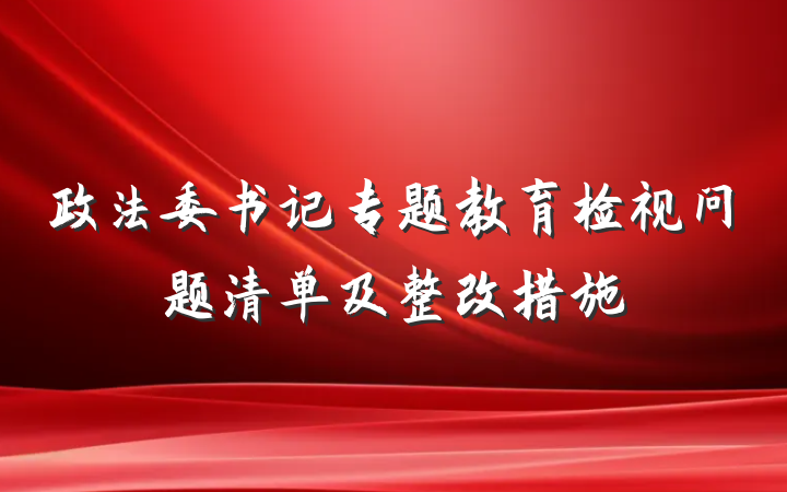 政法委书记专题教育检视问题清单及整改措施