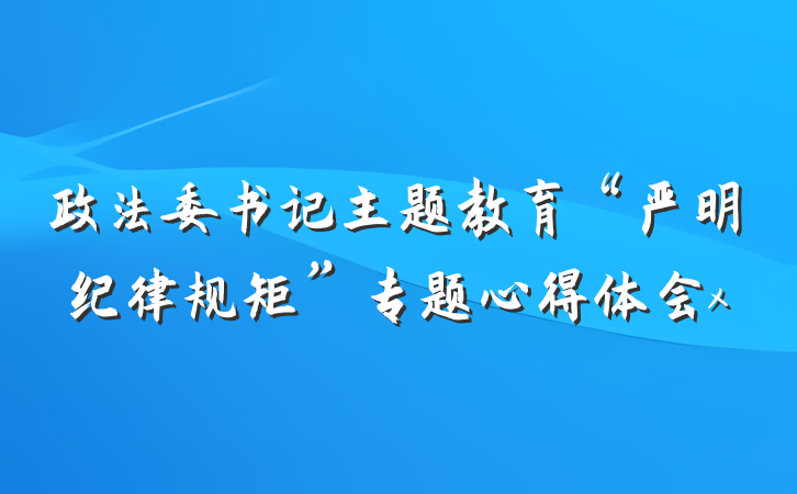 政法委书记主题教育“严明纪律规矩”专题心得体会x