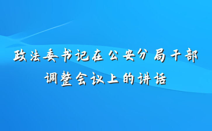 政法委书记在公安分局干部调整会议上的讲话