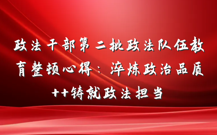 政法干部第二批政法队伍教育整顿心得：淬炼政治品质  铸就政法担当
