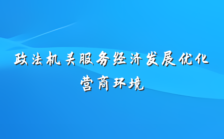 政法机关服务经济发展优化营商环境
