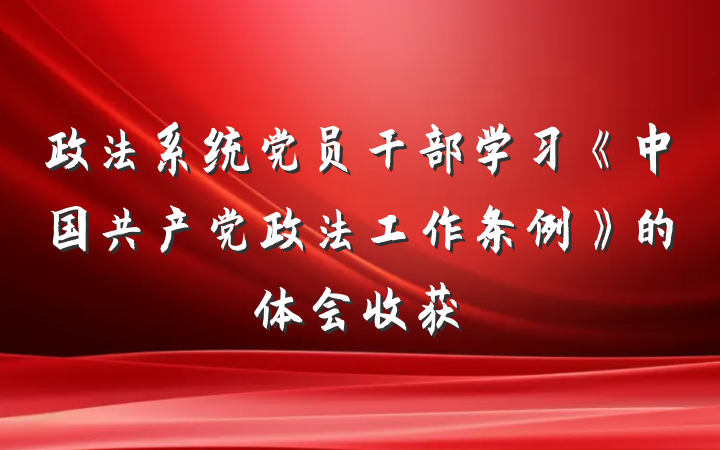 政法系统党员干部学习《中国共产党政法工作条例》的体会收获