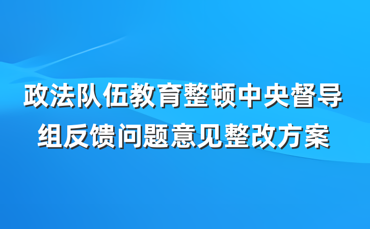 政法队伍教育整顿中央督导组反馈问题意见整改方案