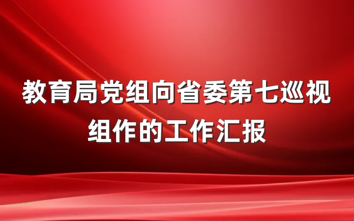 教育局党组向省委第七巡视组作的工作汇报