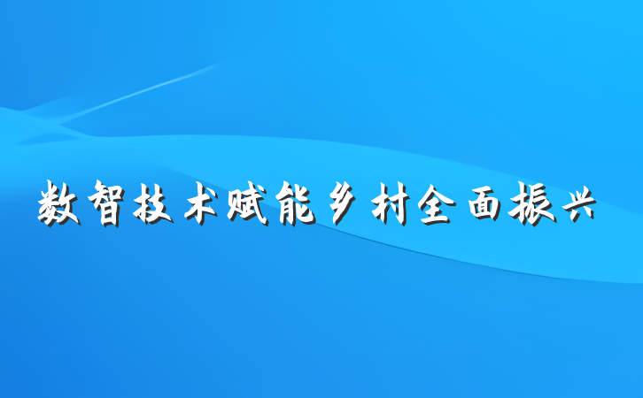 数智技术赋能乡村全面振兴