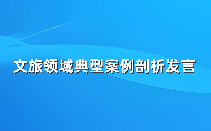 文旅领域典型案例剖析发言