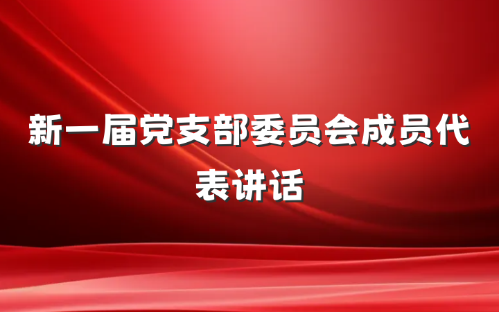 新一届党支部委员会成员代表讲话