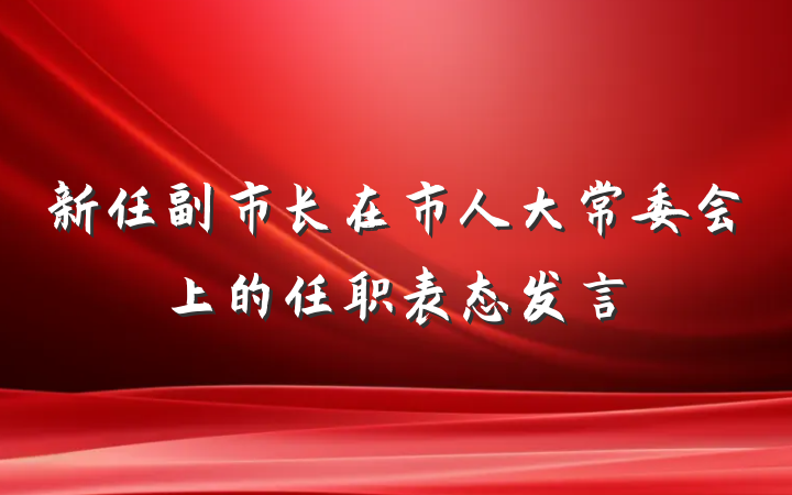 新任副市长在市人大常委会上的任职表态发言