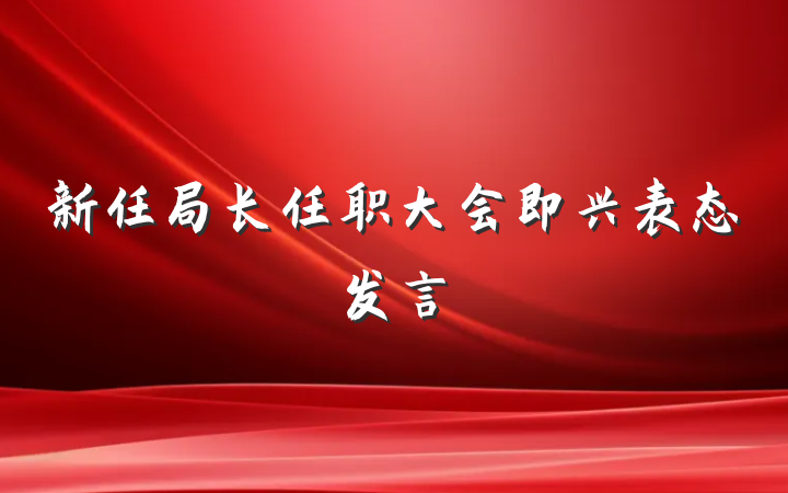 新任局长任职大会即兴表态发言