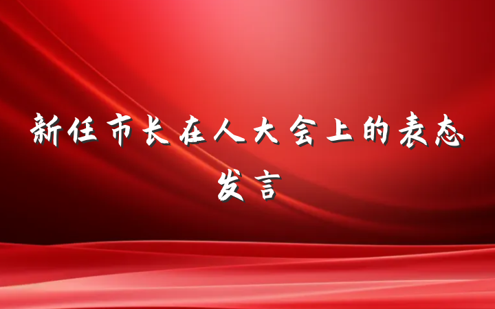 新任市长在人大会上的表态发言