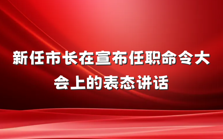 新任市长在宣布任职命令大会上的表态讲话